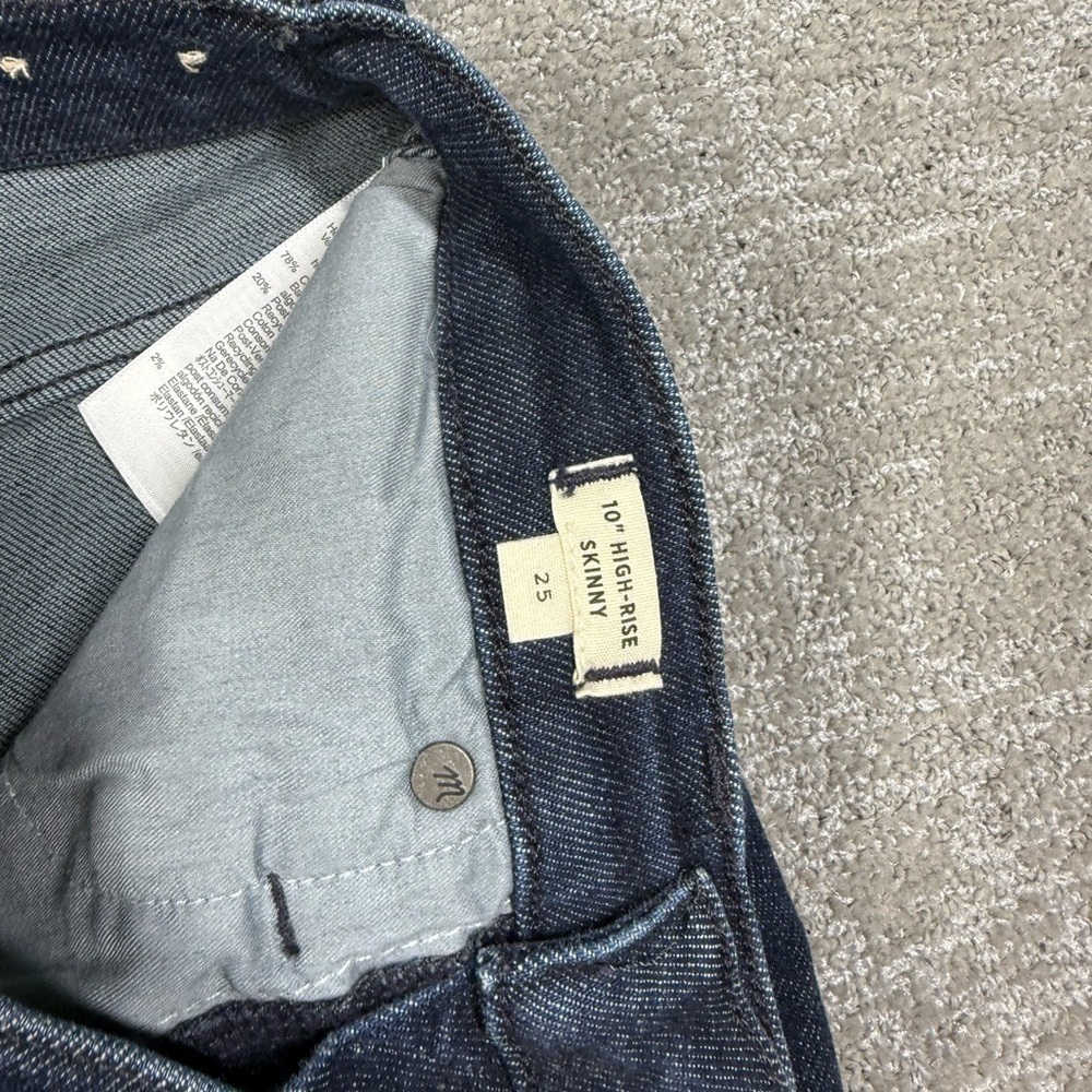 Madewell 10in High Rise Skinny Blue Jean Womens Size 25 - Picture 4 of 8